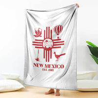 New Mexico Flag Zia Sun Souvenir Throw Blanket New Mexico Zia Chiles Balloon Roadrunner Yucca