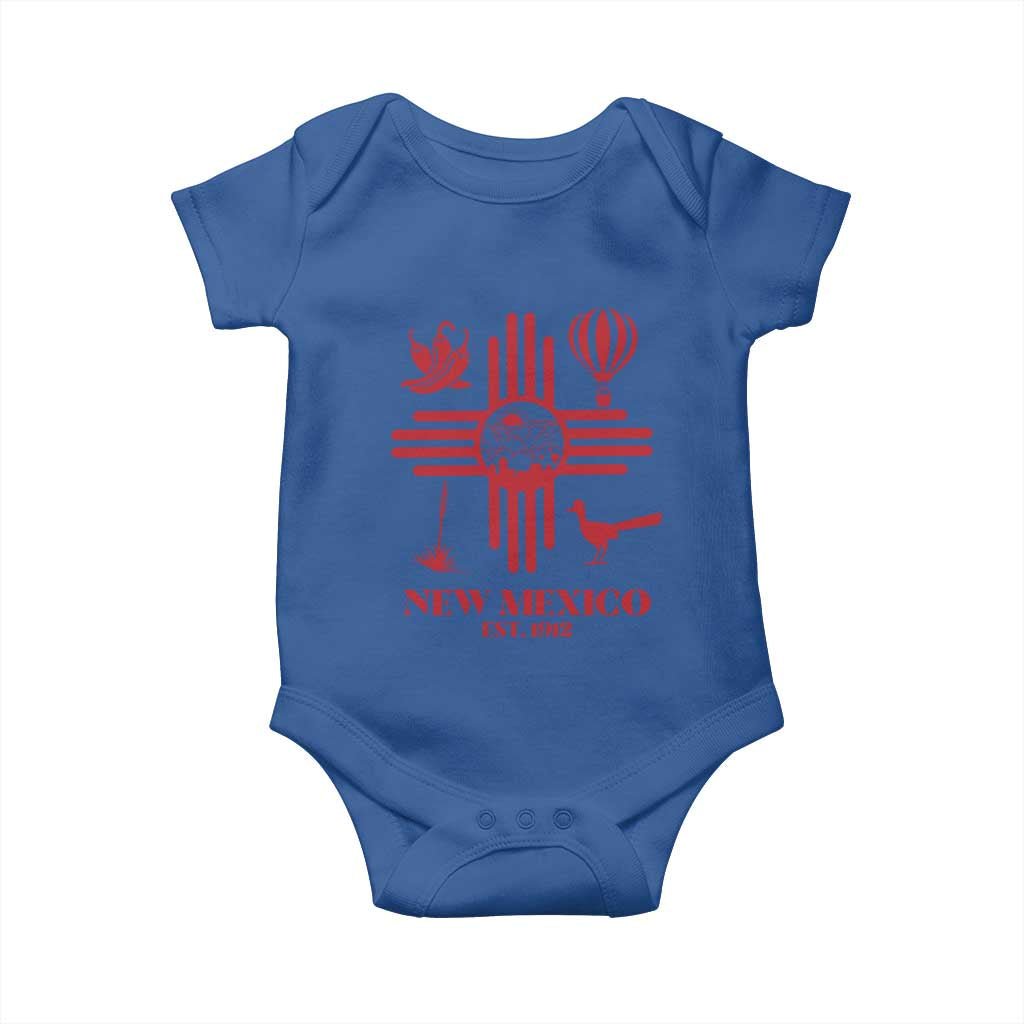 New Mexico Flag Zia Sun Souvenir Baby Onesie New Mexico Zia Chiles Balloon Roadrunner Yucca