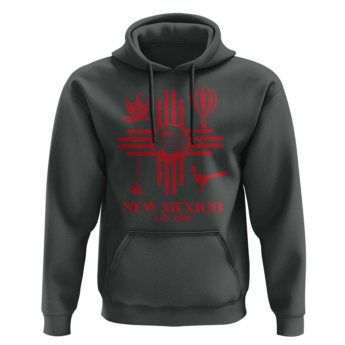 New Mexico Flag Zia Sun Souvenir Hoodie New Mexico Zia Chiles Balloon Roadrunner Yucca