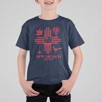 New Mexico Flag Zia Sun Souvenir T Shirt For Kid New Mexico Zia Chiles Balloon Roadrunner Yucca