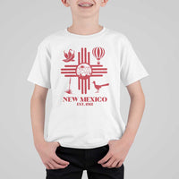New Mexico Flag Zia Sun Souvenir T Shirt For Kid New Mexico Zia Chiles Balloon Roadrunner Yucca
