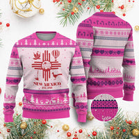 New Mexico Flag Zia Sun Souvenir Ugly Christmas Sweater New Mexico Zia Chiles Balloon Roadrunner Yucca