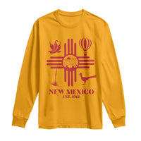 New Mexico Flag Zia Sun Souvenir Long Sleeve Shirt New Mexico Zia Chiles Balloon Roadrunner Yucca