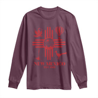 New Mexico Flag Zia Sun Souvenir Long Sleeve Shirt New Mexico Zia Chiles Balloon Roadrunner Yucca
