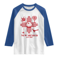 New Mexico Flag Zia Sun Souvenir Raglan Shirt New Mexico Zia Chiles Balloon Roadrunner Yucca