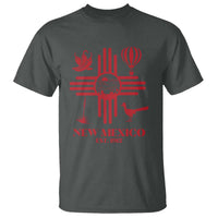 New Mexico Flag Zia Sun Souvenir T Shirt New Mexico Zia Chiles Balloon Roadrunner Yucca