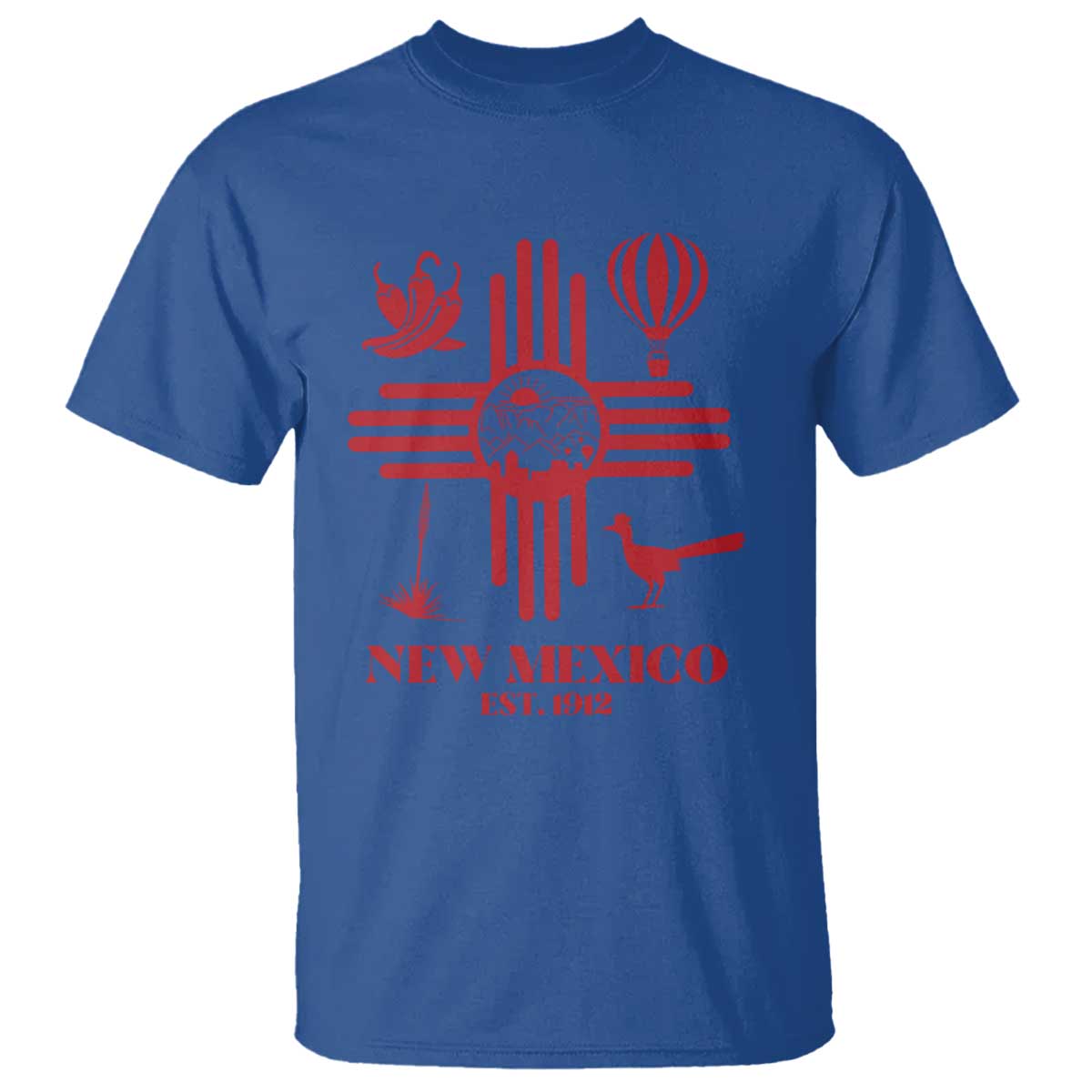 New Mexico Flag Zia Sun Souvenir T Shirt New Mexico Zia Chiles Balloon Roadrunner Yucca