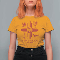 New Mexico Flag Zia Sun Souvenir T Shirt For Women New Mexico Zia Chiles Balloon Roadrunner Yucca