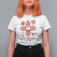 New Mexico Flag Zia Sun Souvenir T Shirt For Women New Mexico Zia Chiles Balloon Roadrunner Yucca