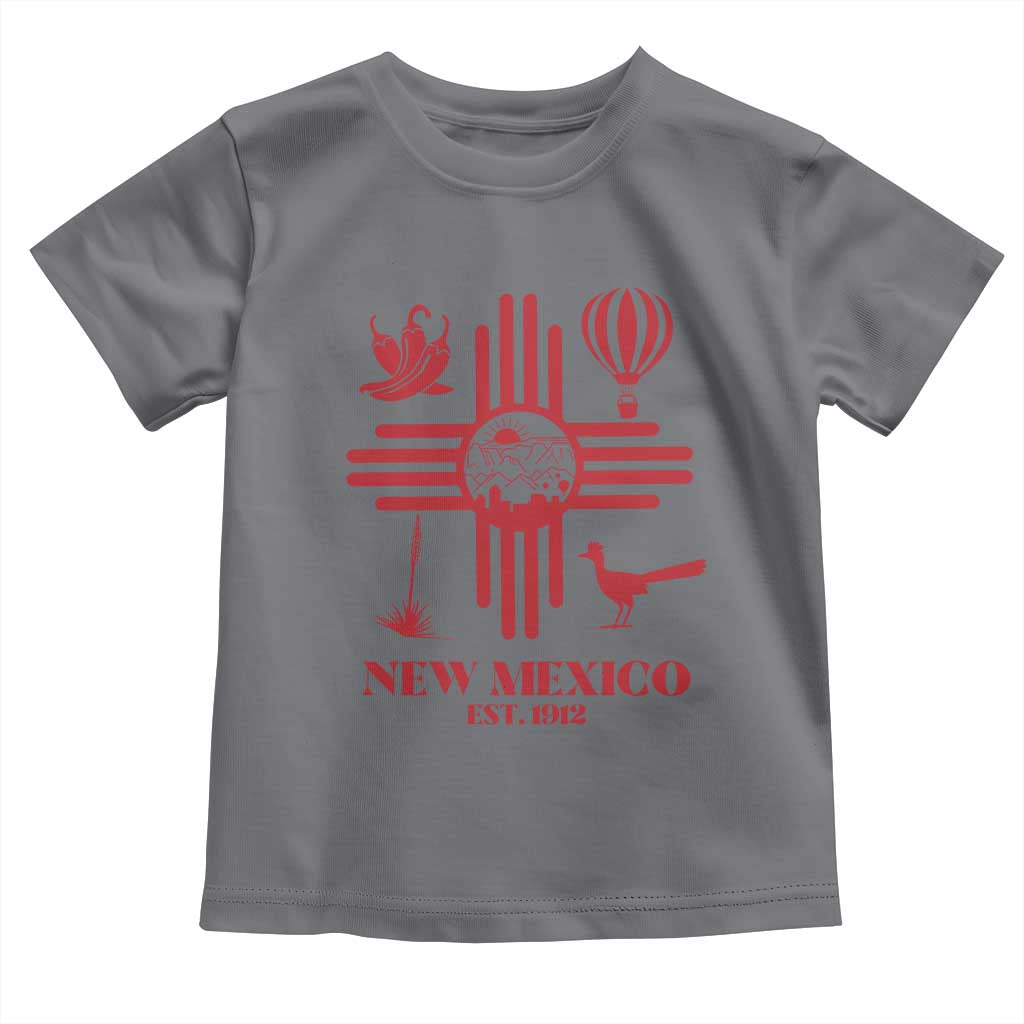 New Mexico Flag Zia Sun Souvenir Toddler T Shirt New Mexico Zia Chiles Balloon Roadrunner Yucca