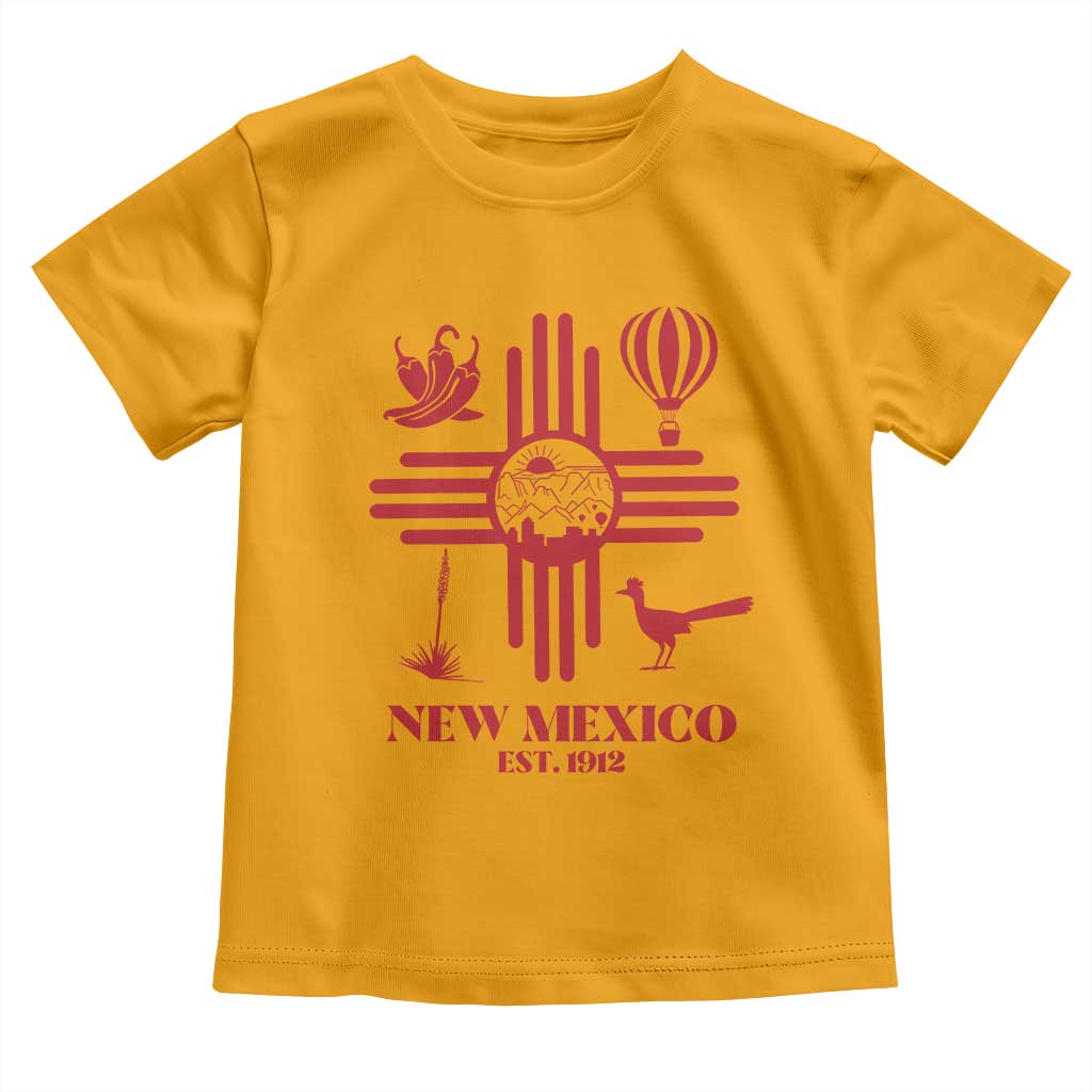 New Mexico Flag Zia Sun Souvenir Toddler T Shirt New Mexico Zia Chiles Balloon Roadrunner Yucca