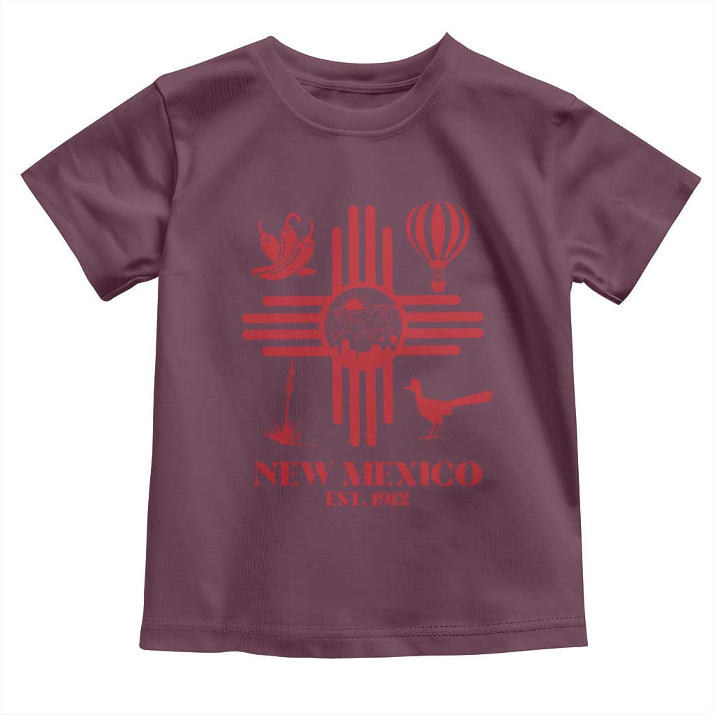 New Mexico Flag Zia Sun Souvenir Toddler T Shirt New Mexico Zia Chiles Balloon Roadrunner Yucca