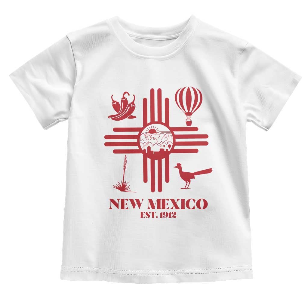 New Mexico Flag Zia Sun Souvenir Toddler T Shirt New Mexico Zia Chiles Balloon Roadrunner Yucca
