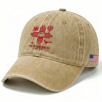 New Mexico Flag Zia Sun Souvenir Washed Cotton Baseball Cap New Mexico Zia Chiles Balloon Roadrunner Yucca