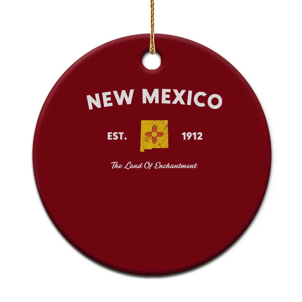 New Mexico Flag Map Zia Sun Souvenir Ceramic Ornament