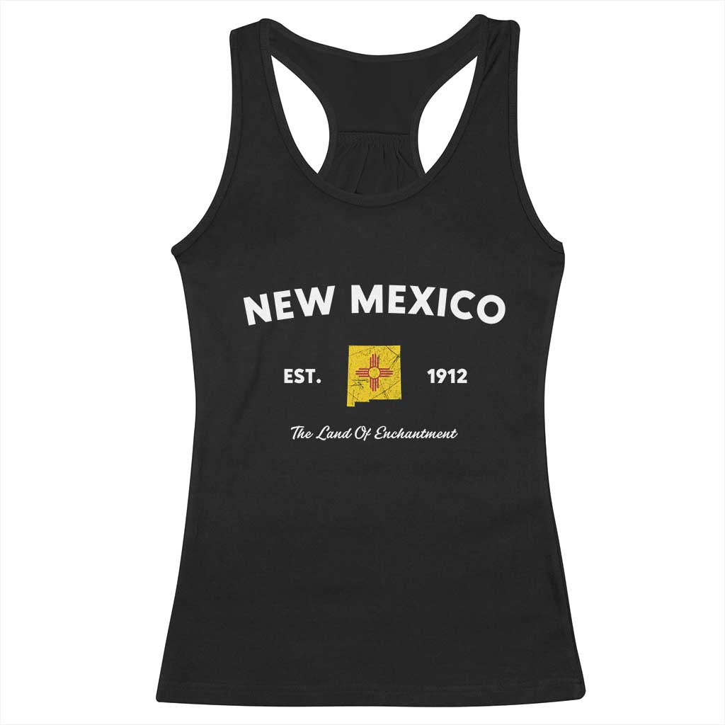 New Mexico Flag Map Zia Sun Souvenir Racerback Tank Top