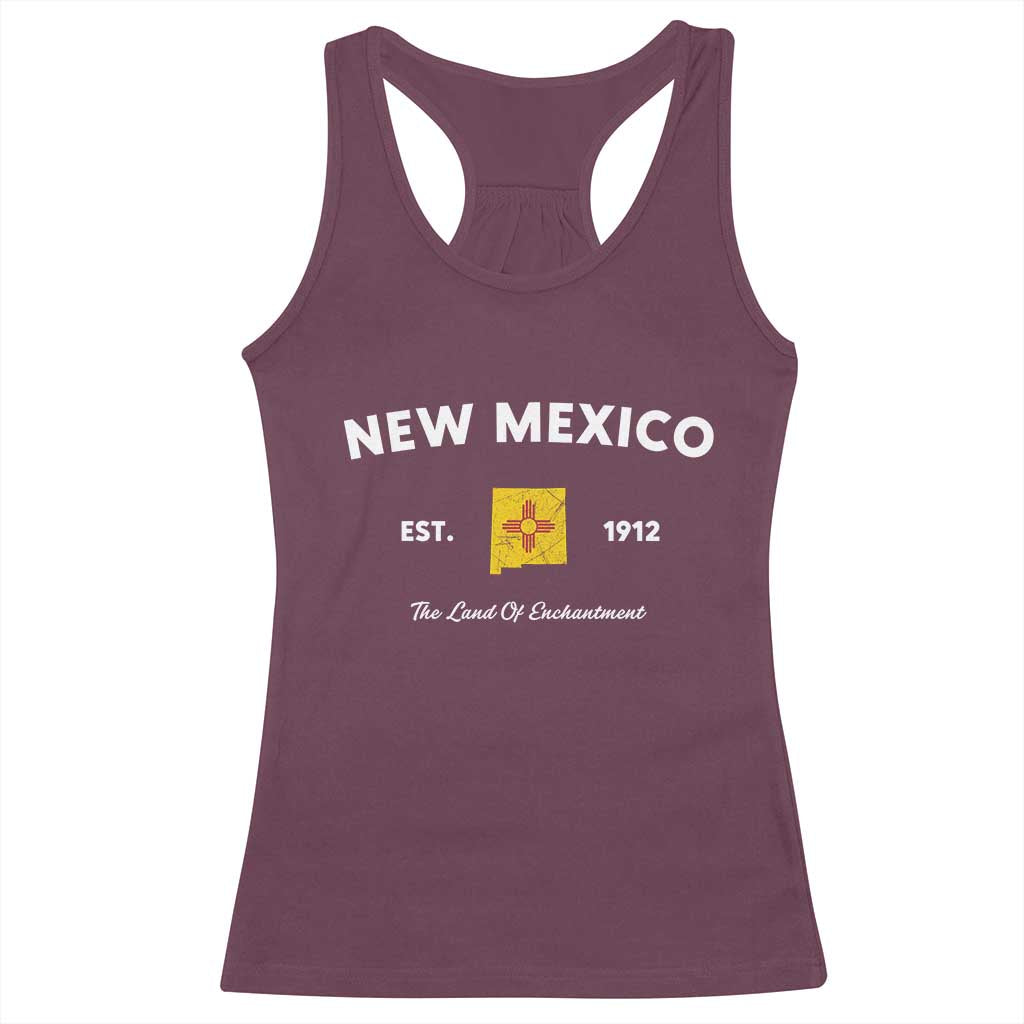 New Mexico Flag Map Zia Sun Souvenir Racerback Tank Top