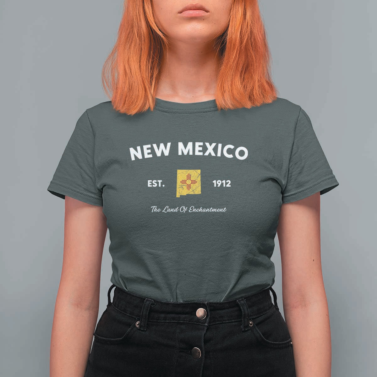 New Mexico Flag Map Zia Sun Souvenir T Shirt For Women