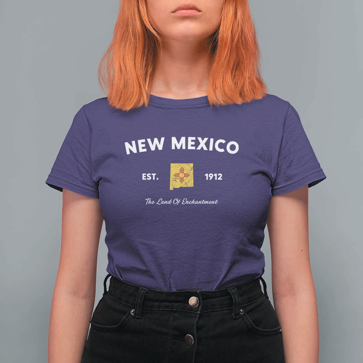 New Mexico Flag Map Zia Sun Souvenir T Shirt For Women