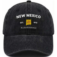 New Mexico Flag Map Zia Sun Souvenir Washed Cotton Baseball Cap