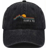 Retro Santa Fe New Mexico Washed Cotton Baseball Cap