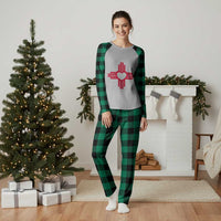 Zia Heart Symbol New Mexico Flag Shirt New Mexican Pride Plaid Pajama Set
