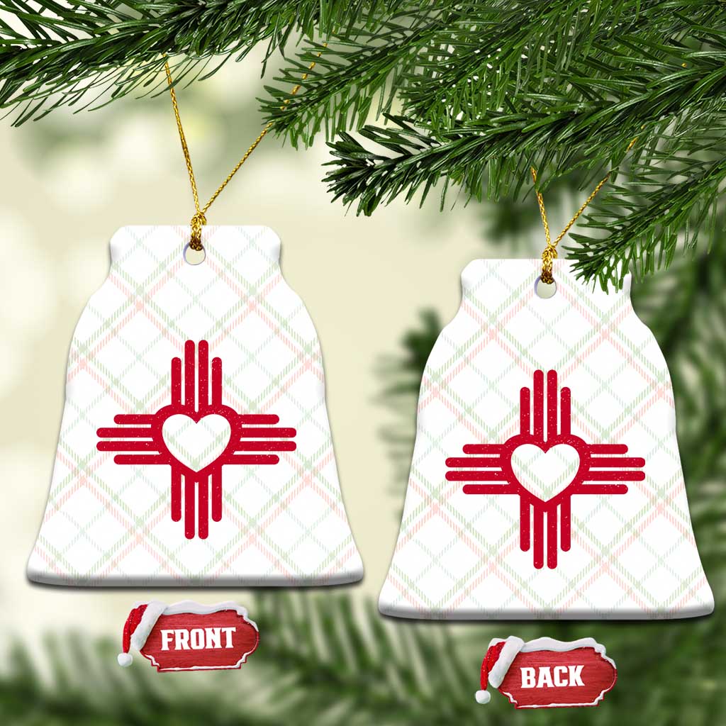 Zia Heart Symbol New Mexico Flag Shirt New Mexican Pride Ceramic Ornament