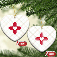 Zia Heart Symbol New Mexico Flag Shirt New Mexican Pride Ceramic Ornament