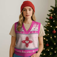 Zia Heart Symbol New Mexico Flag Shirt New Mexican Pride V-Neck Knit Sweater Vest