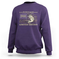 60th Birthday Fishing Vintage 1966 Limited Edition Sweatshirt Bass Fishing Camouflage American Flag Fisherman Gift