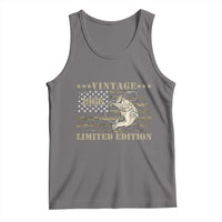 60th Birthday Fishing Vintage 1966 Limited Edition Tank Top Bass Fishing Camouflage American Flag Fisherman Gift
