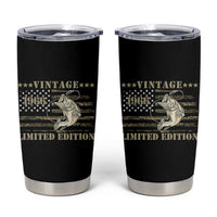 60th Birthday Fishing Vintage 1966 Limited Edition Tumbler Cup Bass Fishing Camouflage American Flag Fisherman Gift