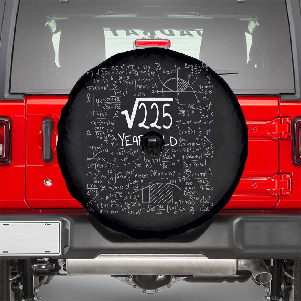 15th Birthday Math Spare Tire Cover Square Root of 225 Funny Math Nerd 15 Year Old Gift