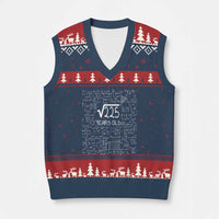 15th Birthday Math V-Neck Knit Sweater Vest Square Root of 225 Funny Math Nerd 15 Year Old Gift