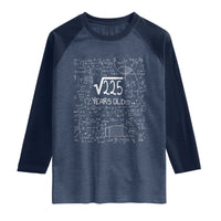15th Birthday Math Raglan Shirt Square Root of 225 Funny Math Nerd 15 Year Old Gift