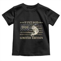 80th Birthday Fishing Vintage 1946 Limited Edition Toddler T Shirt Bass Fishing Camouflage American Flag Fisherman Gift