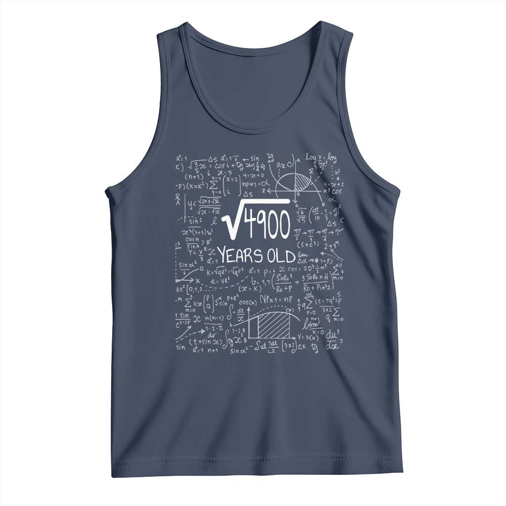 70th Birthday Math Tank Top Square Root of 4900 Funny Math Nerd 70 Year Old Gift