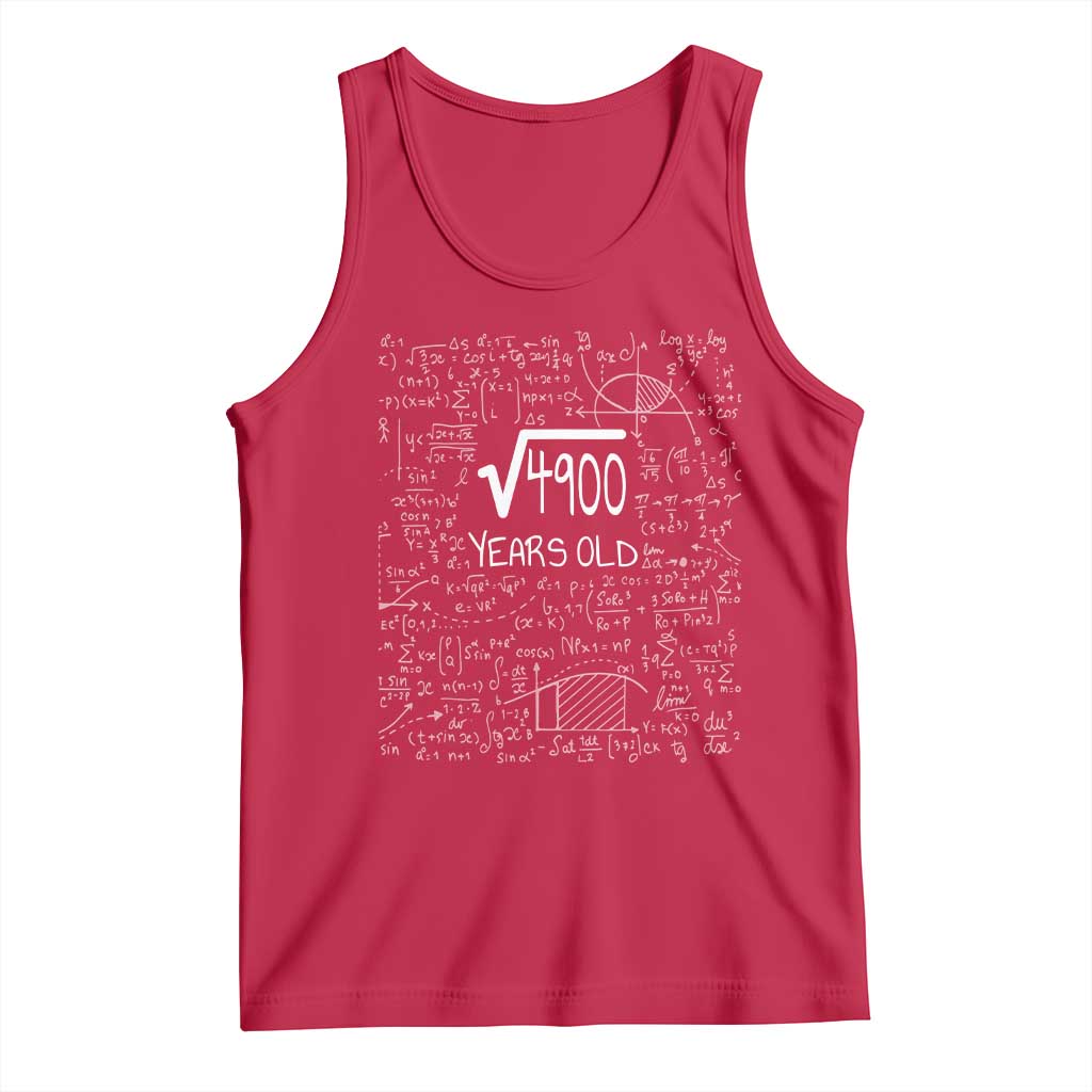 70th Birthday Math Tank Top Square Root of 4900 Funny Math Nerd 70 Year Old Gift