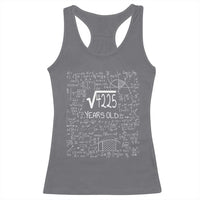 65th Birthday Math Racerback Tank Top Square Root of 4225 Funny Math Nerd 65 Year Old Gift