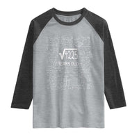 65th Birthday Math Raglan Shirt Square Root of 4225 Funny Math Nerd 65 Year Old Gift