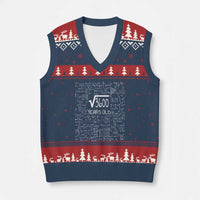 60th Birthday Math V-Neck Knit Sweater Vest Square Root of 3600 Funny Math Nerd 60 Year Old Gift