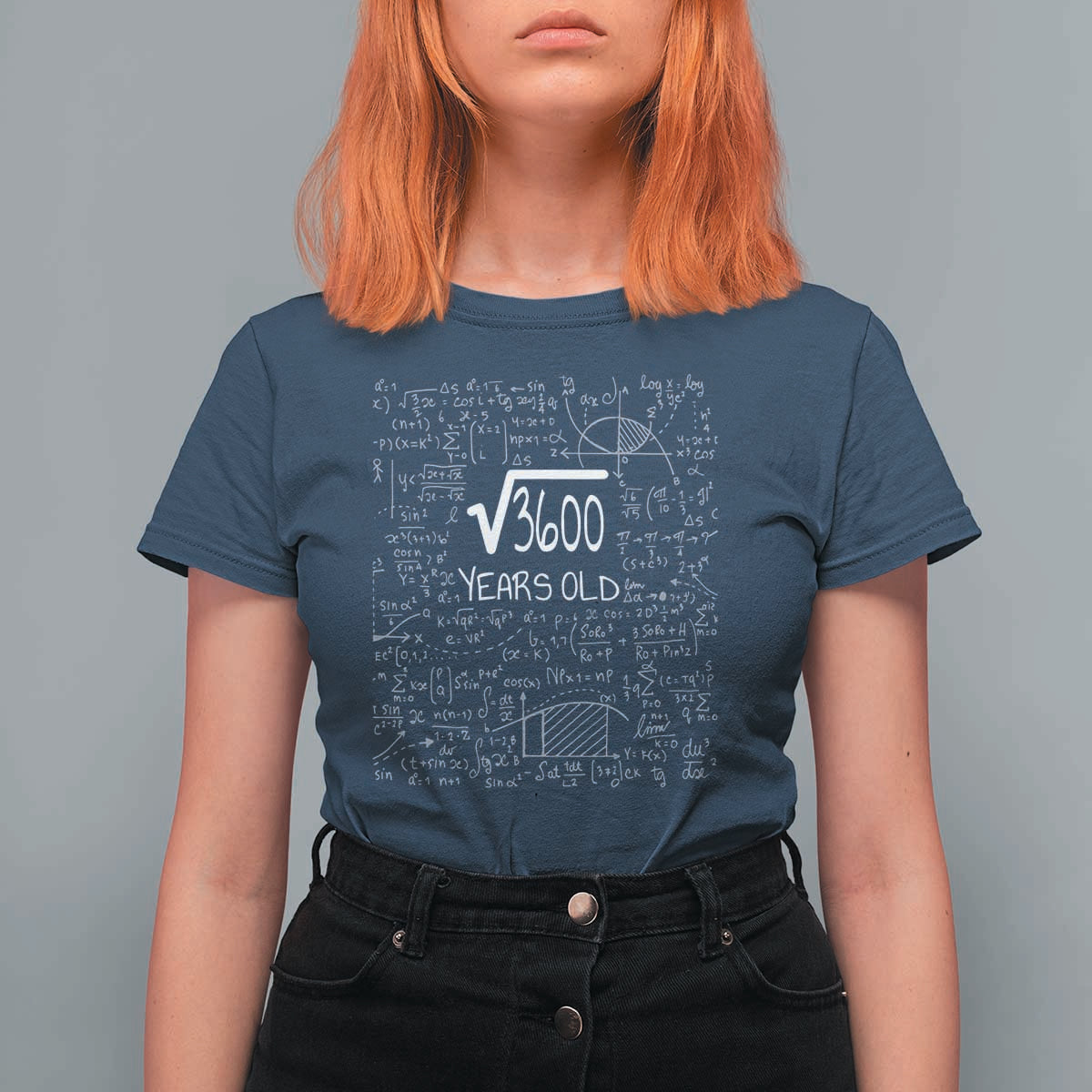 60th Birthday Math T Shirt For Women Square Root of 3600 Funny Math Nerd 60 Year Old Gift