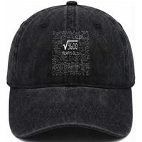 60th Birthday Math Washed Cotton Baseball Cap Square Root of 3600 Funny Math Nerd 60 Year Old Gift