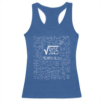 55th Birthday Math Racerback Tank Top Square Root of 3025 Funny Math Nerd 55 Year Old Gift