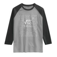 55th Birthday Math Raglan Shirt Square Root of 3025 Funny Math Nerd 55 Year Old Gift