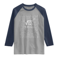 55th Birthday Math Raglan Shirt Square Root of 3025 Funny Math Nerd 55 Year Old Gift
