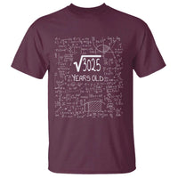 55th Birthday Math T Shirt Square Root of 3025 Funny Math Nerd 55 Year Old Gift