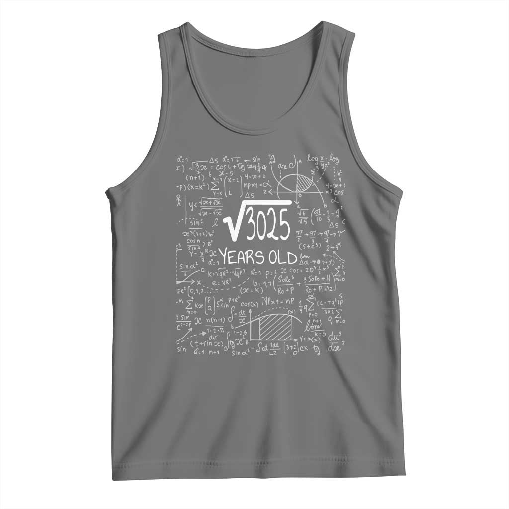 55th Birthday Math Tank Top Square Root of 3025 Funny Math Nerd 55 Year Old Gift