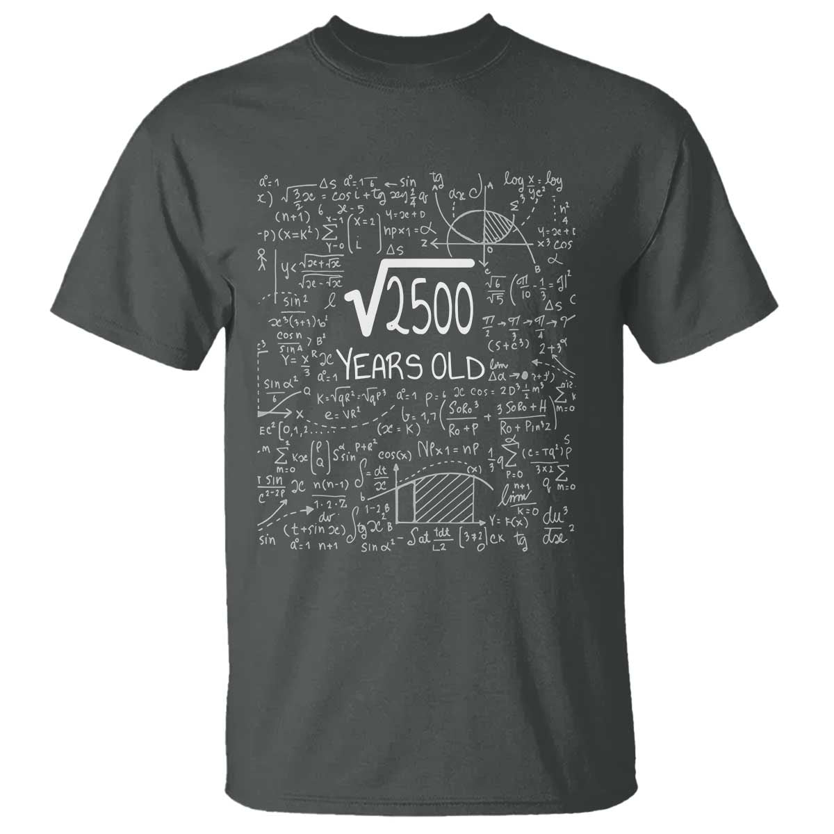 50th Birthday Math T Shirt Square Root of 2500 Funny Math Nerd 50 Year Old Gift