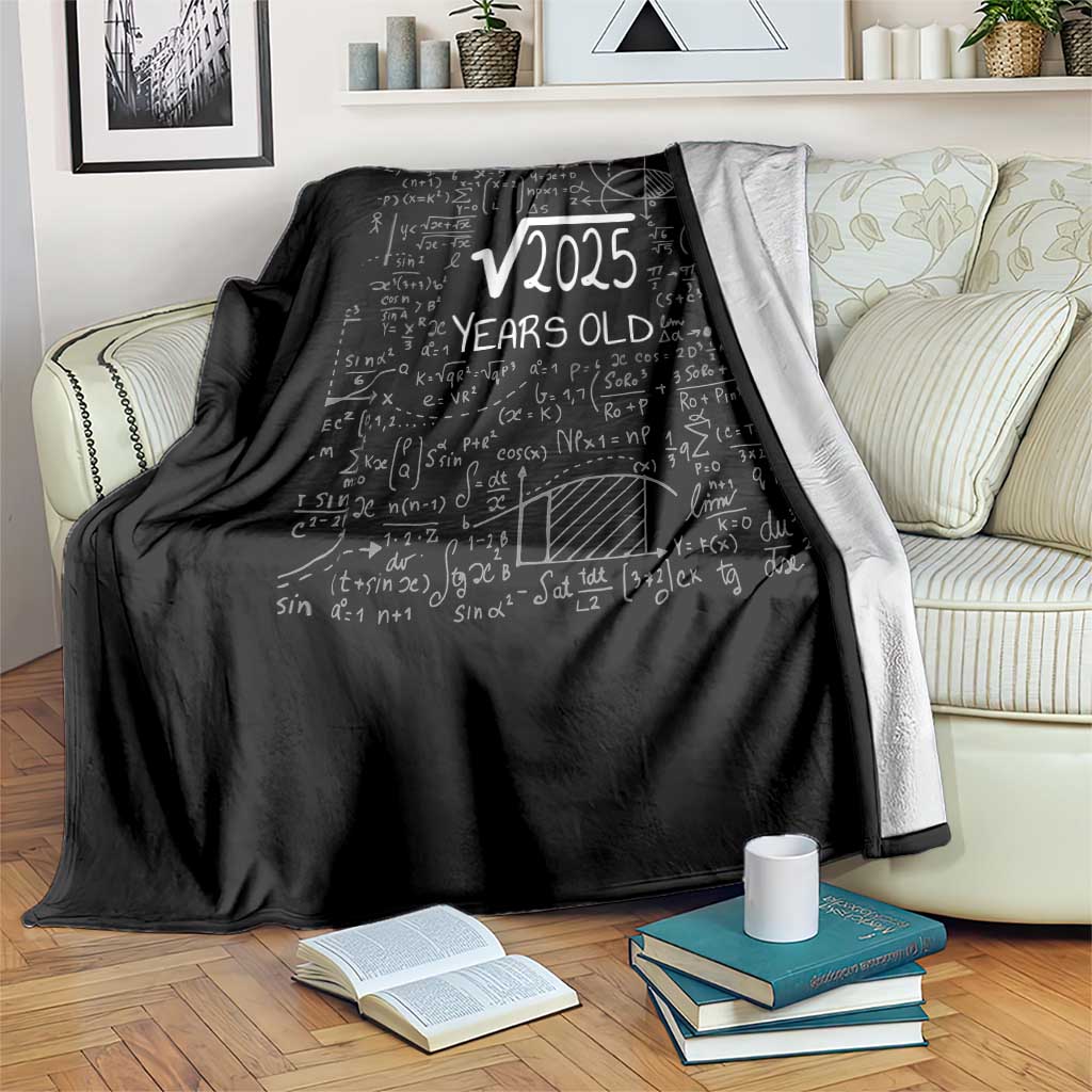 45th Birthday Math Throw Blanket Square Root of 2025 Funny Math Nerd 45 Year Old Gift